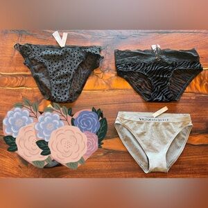 Nwt Victoria’s Secret Women Panties Underwear Lot 3 Pcs Size Small